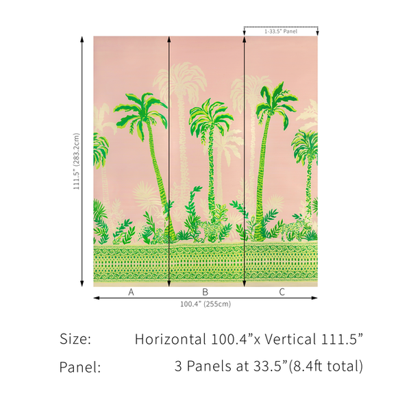 Lilly Pulitzer Palms Way Mural - Pink