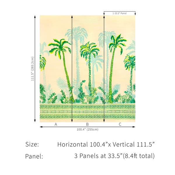 Lilly Pulitzer Palms Way Grasscloth Mural - Green