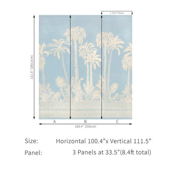 Lilly Pulitzer Palms Way Grasscloth Mural - Blue