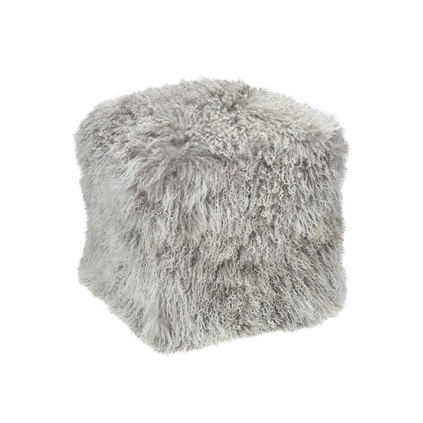 Mongolian Fur Poof Ottoman - Choice of Color