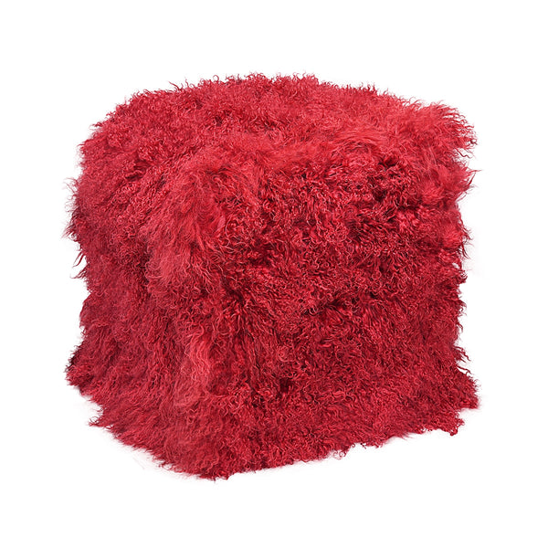 Mongolian Fur Poof Ottoman - Choice of Color