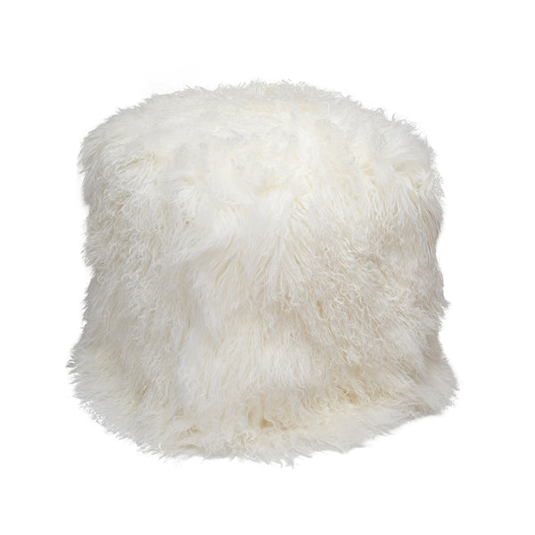 Mongolian Fur Poof Ottoman - Choice of Color