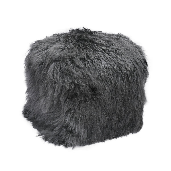 Mongolian Fur Poof Ottoman - Choice of Color
