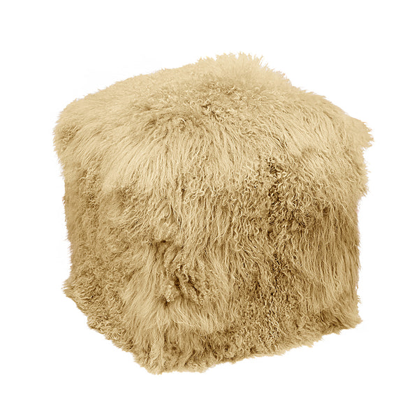 Mongolian Fur Poof Ottoman - Choice of Color