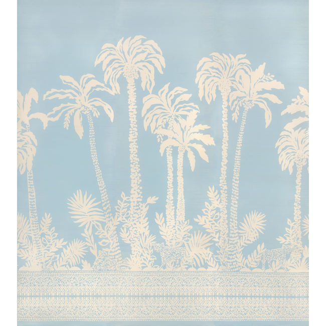 Lilly Pulitzer Palms Way Grasscloth Mural - Blue