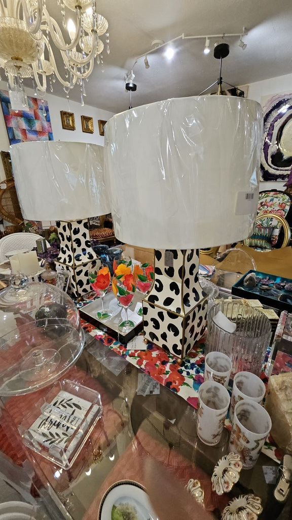 Renata Black Leopard Pagoda Table Lamp