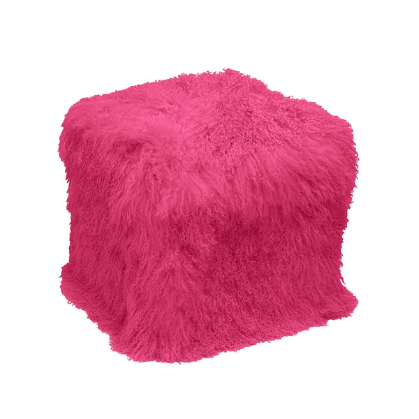 Mongolian Fur Poof Ottoman - Choice of Color