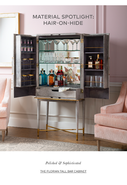 Florian Tall Bar Cabinet - Gray