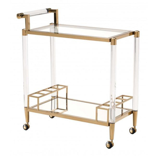 lucite bar cart
