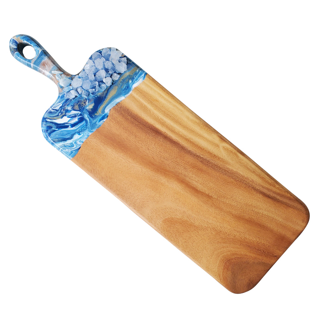 Resin Charcuterie Board - Blue, White & Gold