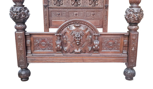 16th century carved oak tester bedstead