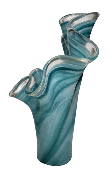 Large Wavy Murano Glass Vase