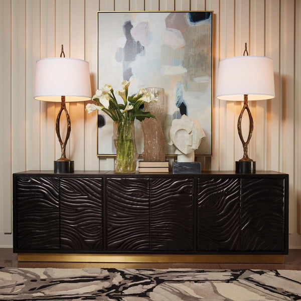 FOREST LONG CABINET CHARCOAL LEATHER