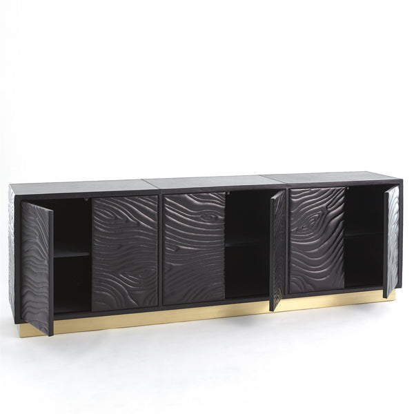 FOREST LONG CABINET CHARCOAL LEATHER