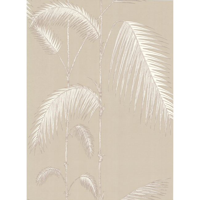 Palm Leaves - Taupe/White