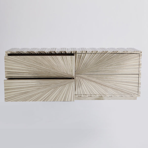 Linen Fold Cabinet - Silver