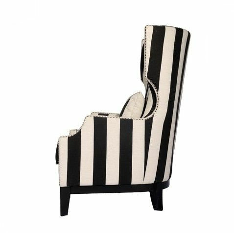 Class Act Wing Chair - Black and White Stripe