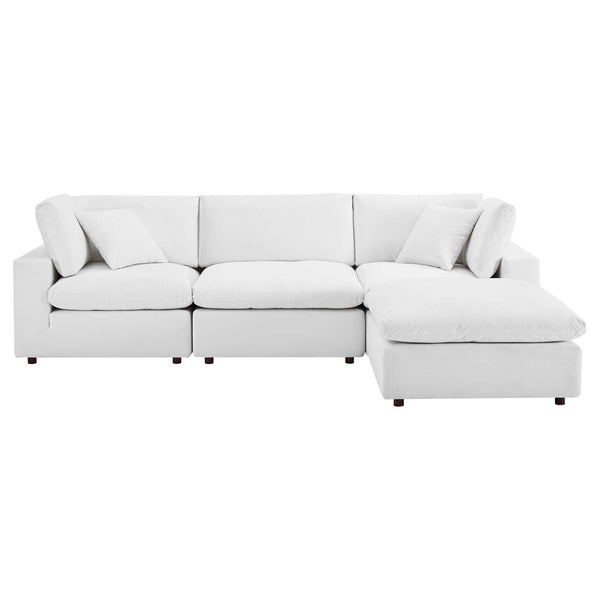 On a cloud sectional sofa white velvet