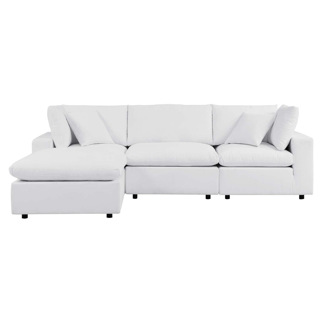 On a Cloud Sectional Sofa in Sunbrella White fabric