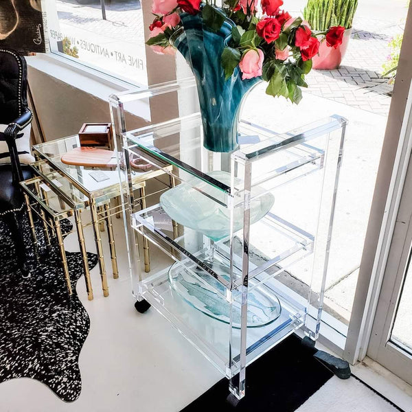 Luxe lucite barcart