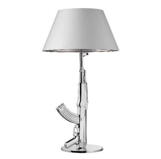 ak 47 table lamp silver