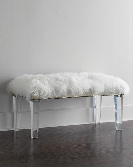 Mongolian Sheepskin Bench - Thumbnail 4