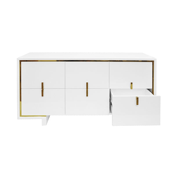 Worlds away holden dresser gold and white lacquer cabinet