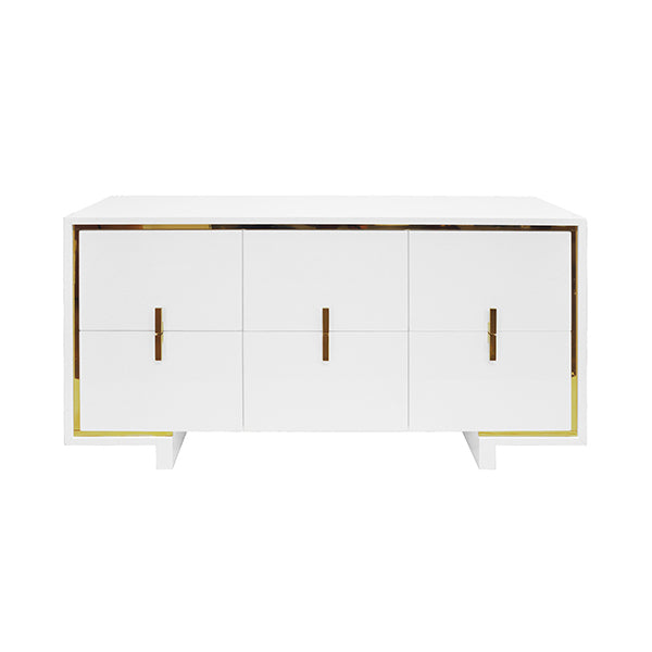 Worlds away holden dresser gold and white lacquer cabinet