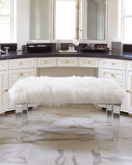 Mongolian Sheepskin Bench - Thumbnail 3