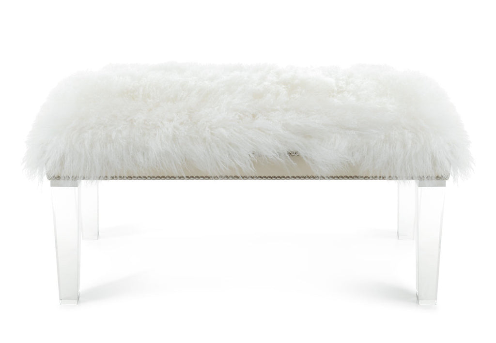Mongolian Sheepskin Bench