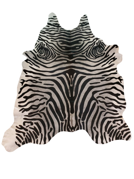 Designer Hide Rug - Black and Gray Zebra