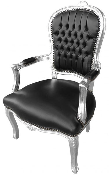 silver and black chair