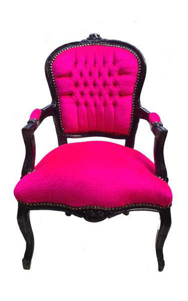 pink velvet chair