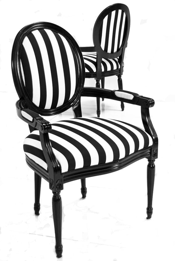 black and white stripe chair