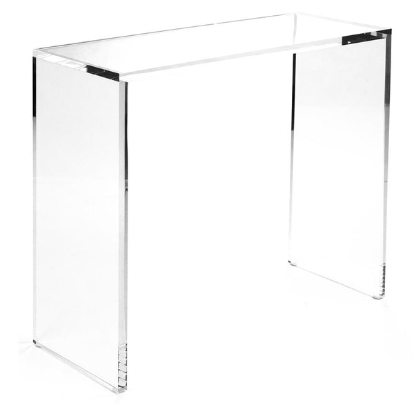 Lucite parsons console table