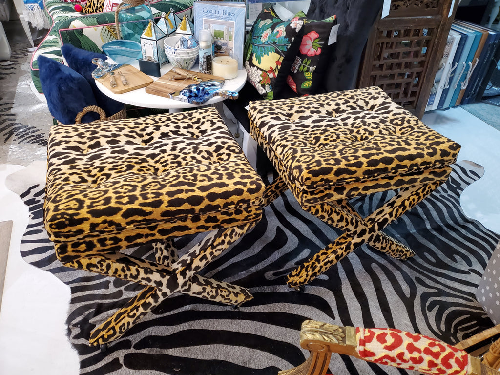 Leopard discount ottoman bench