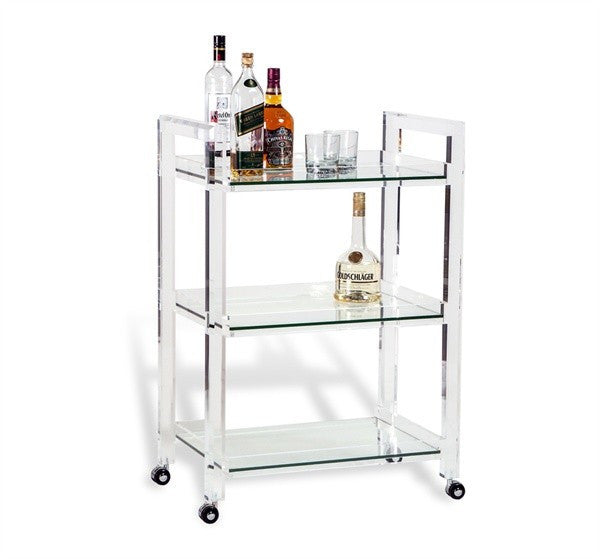 lucite bar cart ava bar cart