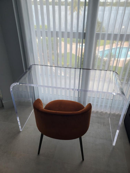 Lucite waterfall desk