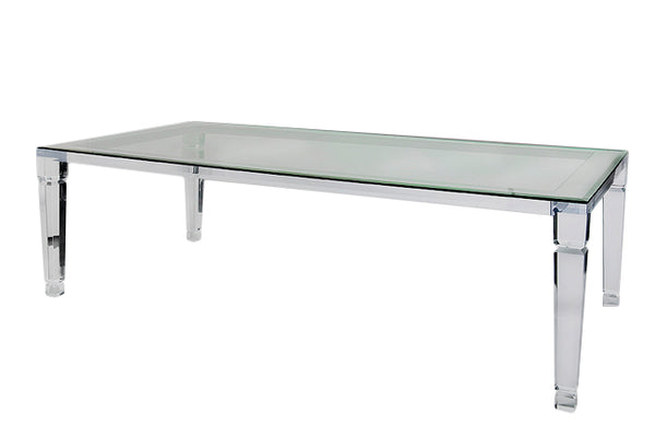 manhattan lucite acrylic dining table with glass top