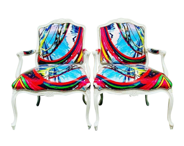 Abstract Art Chairs - Pair