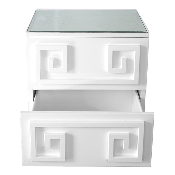 Worlds away pagoda nightstand white greek key side table luxe furniture