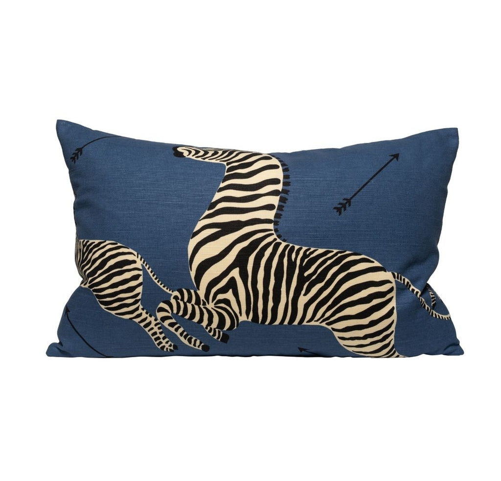 Zebra Pillow - Blue - Lumbar