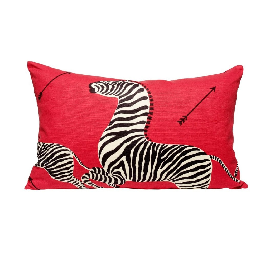 Zebra Pillow - Red - Lumbar