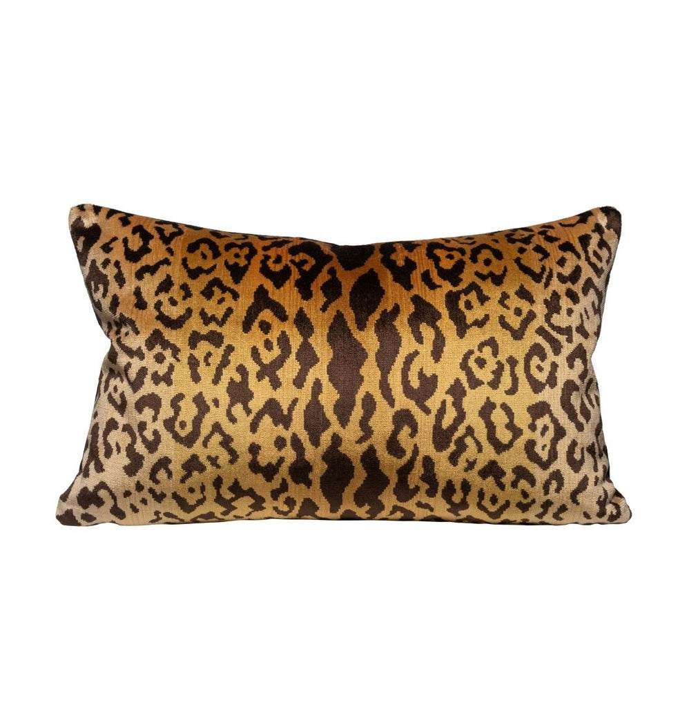Leopardo Pillow - Gold & Brown Velvet