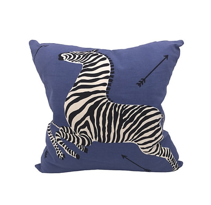 Zebra Pillow - Blue