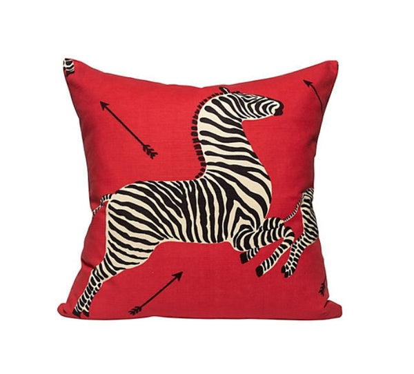 Zebra Pillow - Red