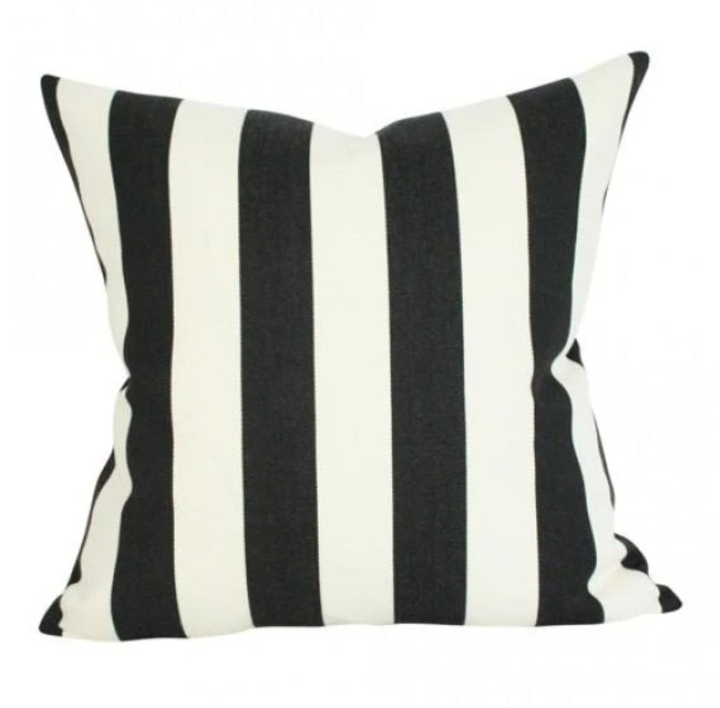 Black and white stripe throw pillow 