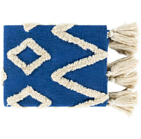 Surya TUT 1002 5060 blue and cream throw blanket