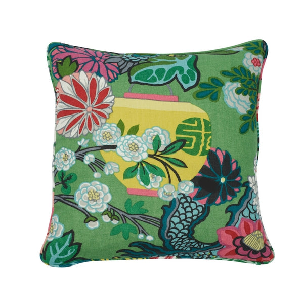 Chian Mai Dragon Throw Pillow - Green