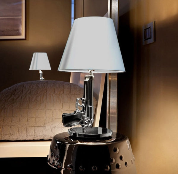Flos bedside gun table lamp silver